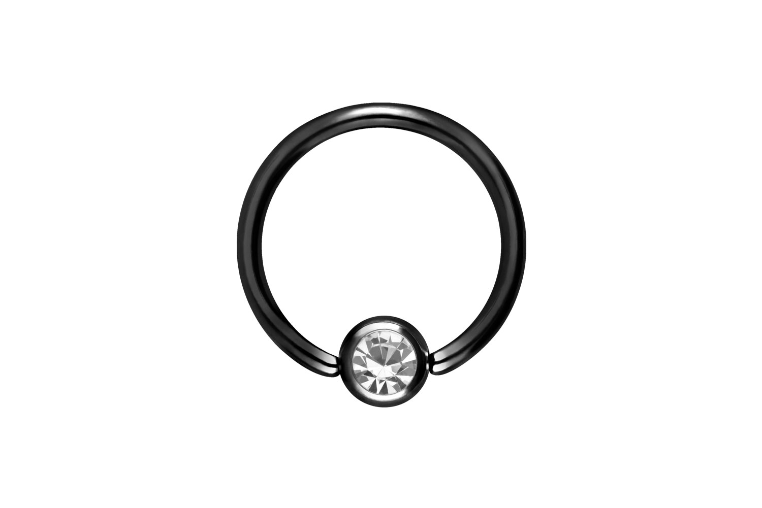 Titan Klemmkugelring Piercing KRISTALL